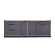 NewAge Products Outdoor Kitchen 4 Piece Cabinet Set in Slate Gray with Countertops