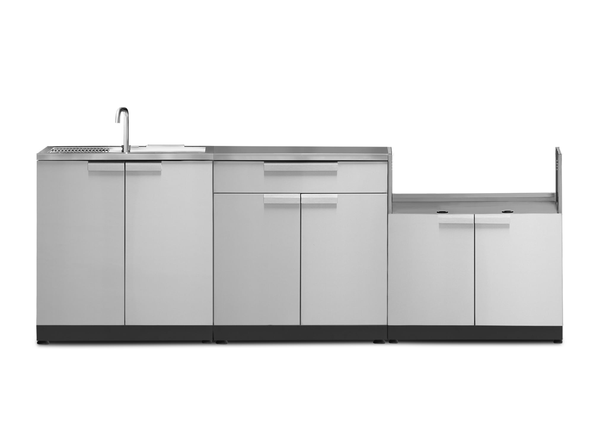 Stainless Steel 4-Piece Outdoor Kitchen Cabinet Set with Sink