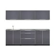 thumbnail image 1 of NewAge Products Outdoor Kitchen 7 Piece Cabinet Set in Slate Gray with Countertops, 1 of 12