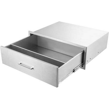 Outdoor Kitchen Access Drawers,30W10H23D Stainless Steel Single BBQ Drawers with Handle,Enclosed Built-in Flush Mount Drawer for Outdoor Kitchen,Grilling,BBQ Island