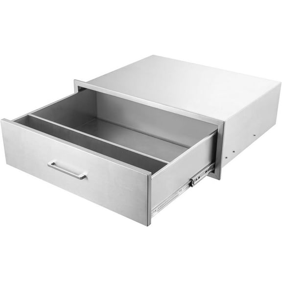 Outdoor Kitchen Access Drawers,30W10H23D Stainless Steel Single BBQ Drawers with Handle,Enclosed Built-in Flush Mount Drawer for Outdoor Kitchen,Grilling,BBQ Island