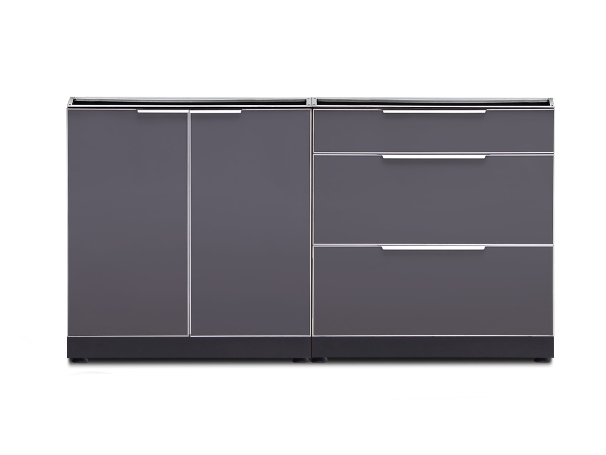 Slate Gray Aluminum 64" Modular Outdoor Kitchen Cabinet Set