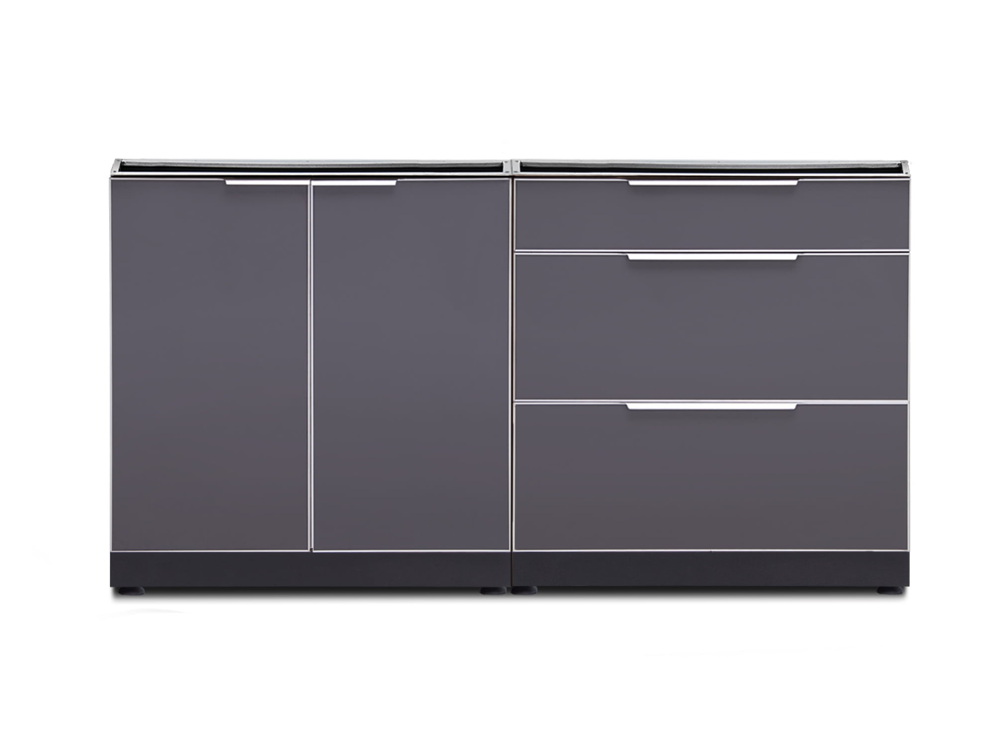 Slate Gray Aluminum 64" Modular Outdoor Kitchen Cabinet Set