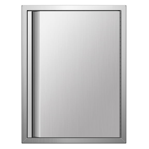 Outdoor Kitchen Doors 18W x 24H Inch Vertical Handle Single BBQ Access Door, 304 Stainless Steel for Outdoor Kitchen Cabinet Grill Station or BBQ Island