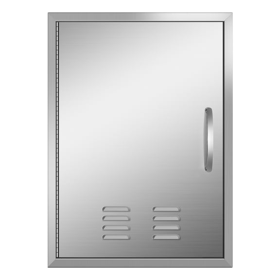 Outdoor Kitchen Doors 20''W X 27''H Left Open, Stainless Steel BBQ Access Doors with Vents, Flush Mount Single Door for Outdoor BBQ Island and Grill Station