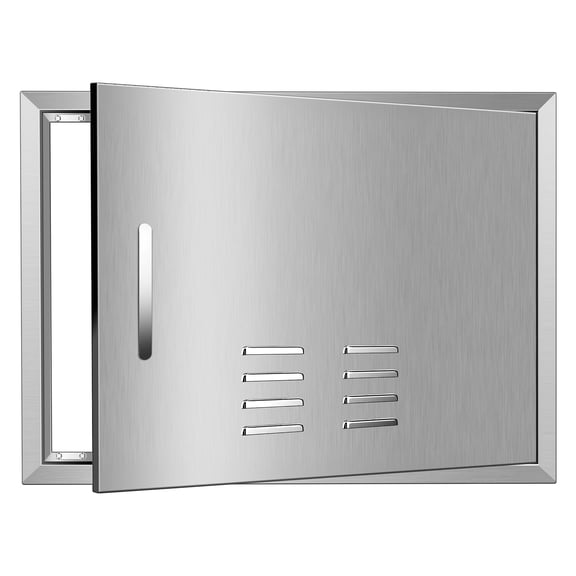 Outdoor Kitchen Doors 20''W X 27''H Right Open, Stainless Steel BBQ Access Doors with Vents, Flush Mount Single Door for Outdoor BBQ Island and Grill Station