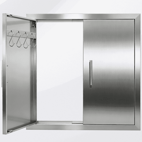 Cxforste 24" x 24" Stainless Steel Outdoor Kitchen Access Door with Handles, for BBQ Islands & Grilling Stations