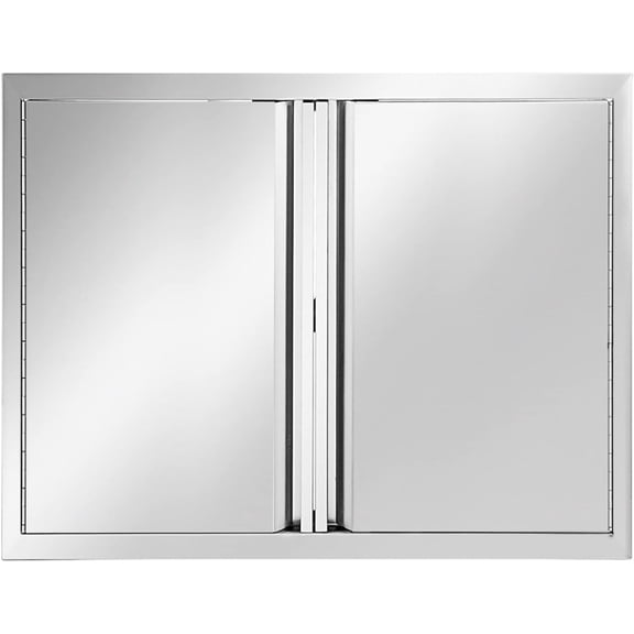 Outdoor Kitchen Doors 26W x 24H Inch, Stainless Steel Doors for Outdoor Kitchens,Ideal for BBQ Island, Grilling Station, Outdoor Cabinet with Flush Mounted BBQ Access Door.