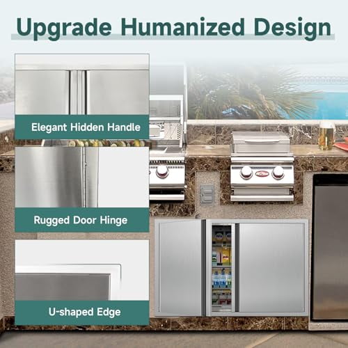 Outdoor Kitchen Doors 30W x 21H Inch Stainless Steel Doors, Access Door