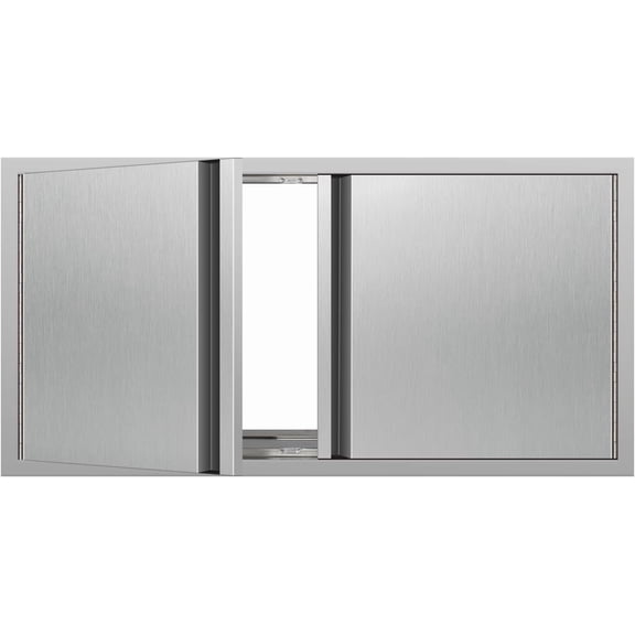 Outdoor Kitchen Doors 42W x 21H Inch Stainless Steel Doors, Access Door with Hidden Handles Double Access Cabinet Door, Flush Mount for Grilling Station, Outdoor Kitchens BBQ Island& Cabinet