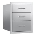 thumbnail image 1 of Outdoor Kitchen Drawers, 18.11" BBQ Island Drawer, Stainless Steel Triple-Access BBQ Cabinet, Patio Grill Station Storage, Heavy Duty Outdoor Kitchen, 1 of 9