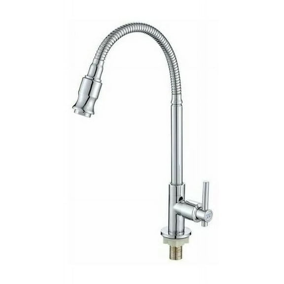 Outdoor Kitchen Faucet 360 Rotatable One Hole Kitchen Faucet Cold Water Laundry Faucet Single Kitchen Cold Water Faucet Washing Vegetable Basin Vertical Sink Kitchen