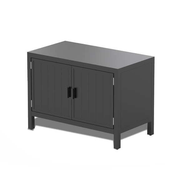Outdoor Kitchen Island, Powder-Coated Aluminum Grill Prep Table with Food-Safe Countertop, Storage Cabinet and Protective Cover, Grey Modular BBQ Station for Patio and Deck