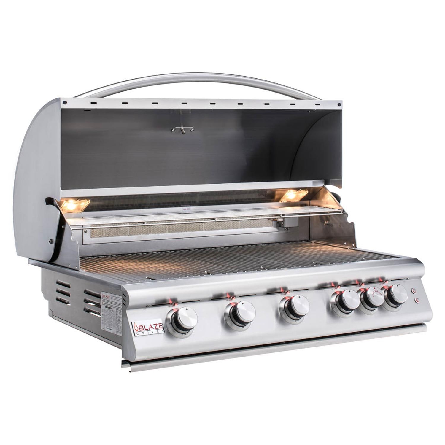 Outdoor Kitchen Professional Built-in BBQ Grill | 40" 5-Burner Natural Gas NG Grill W/ Rear Infrared Burner | Perfect For Outdoor Cooking & Entertaining By Blaze | Stainless Steel | BLZ-5LTE2-NG - image 1 of 6