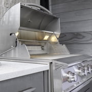 Outdoor Kitchen Professional Built-in BBQ Grill | 44" 4-Burner Propane Gas LP Grill W/ Rear Infrared Burner | Perfect For Outdoor Cooking & Entertaining By Blaze |Stainless Steel | BLZ-4PRO-LP