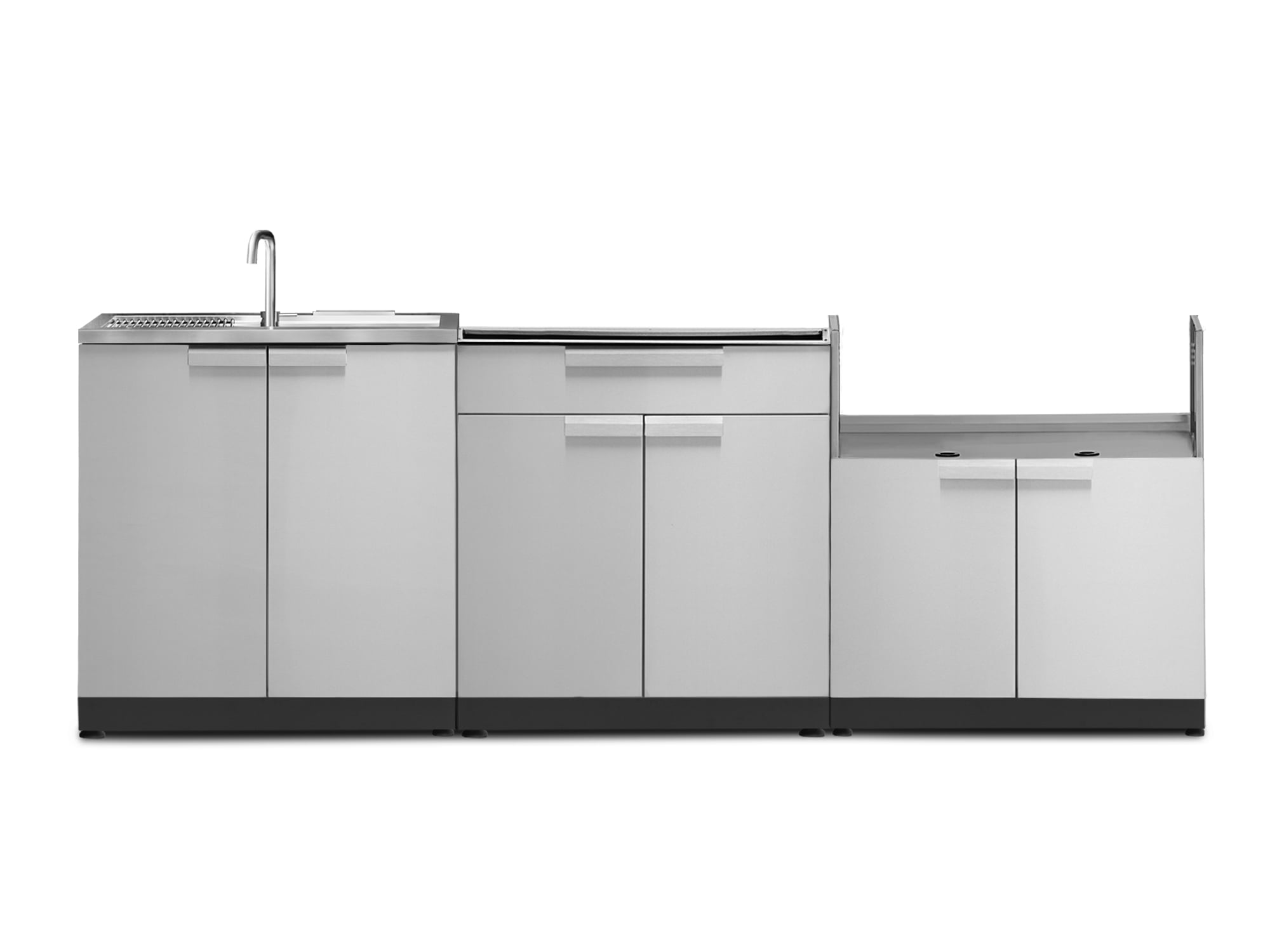 Stainless Steel 3-Piece Outdoor Kitchen Cabinet Set with Sink