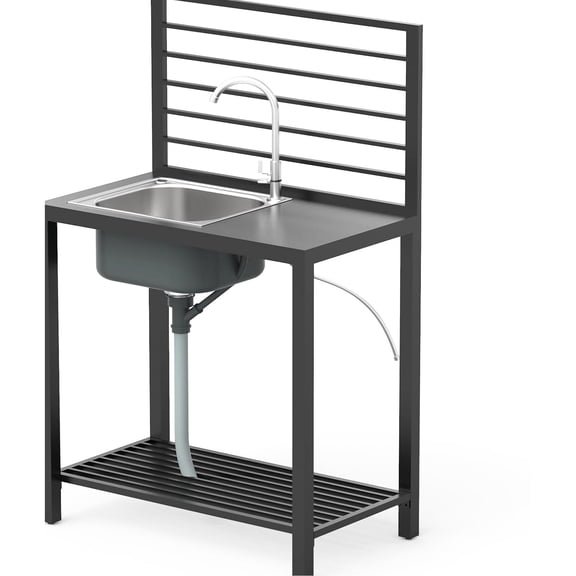 Outdoor Kitchen with Protective Cover and Modular Pieces for Personalized Design