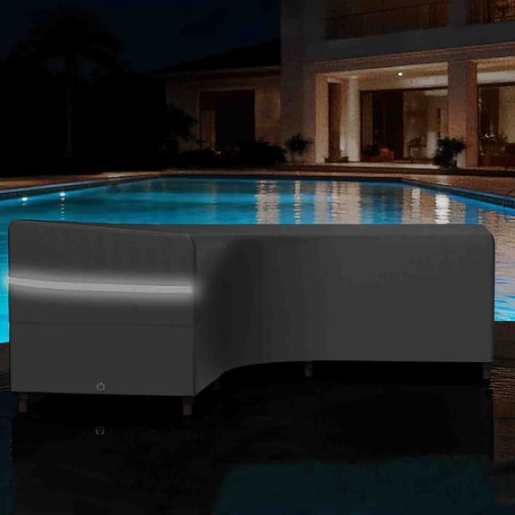 Outdoor L-Shaped Sectional Cover, Waterproof Patio Furniture Cover for Deck, Lawn, Backyard, Gray