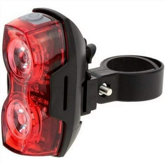 Outdoor LED Bike Tail Light Bicycle Rear Lamp or Tail Warning Light Red has 2 LED Lights Powered by Two AAA Batteries