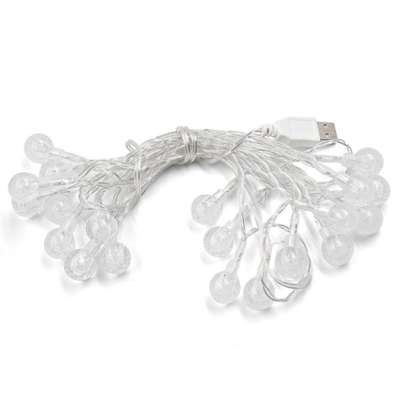 Outdoor LED Camping Fairy Lights - 10m 80 Bubble Ball String Lights for Warm