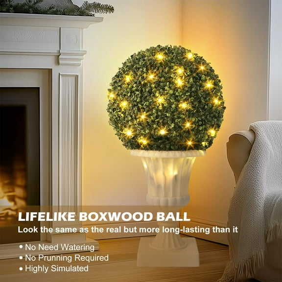 Outdoor LED Topiary Spheres - UV Resistant & Waterproof for Porch Decor