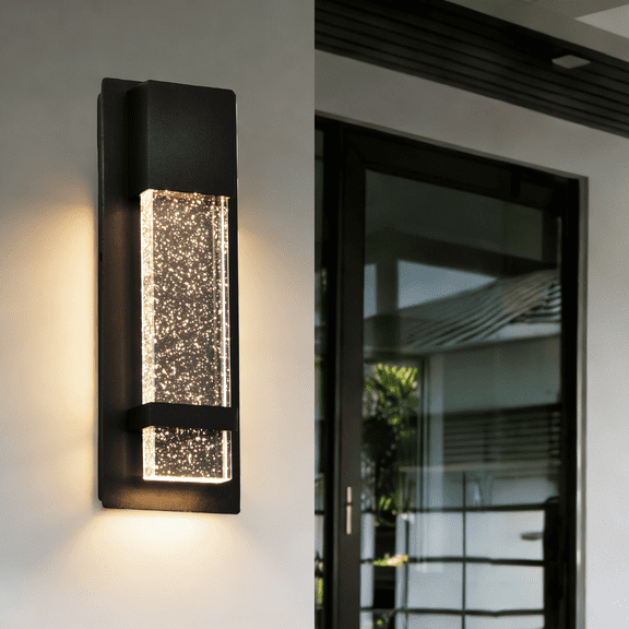 Outdoor LED Wall Light for Garage & Porch, 12W Bright Hardwired Exterior Wall Sconce, Waterproof Metal Outdoor Light Fixture