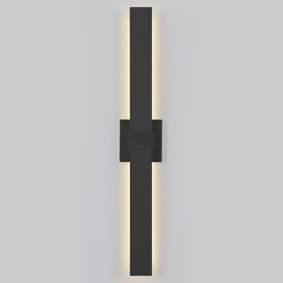 Outdoor LED Wall Light LED Linear Modern Porch & Patio Wall Sconce Black Exterior Lights Wall Light for Living Room Garage Bathroom(47.2H Black)