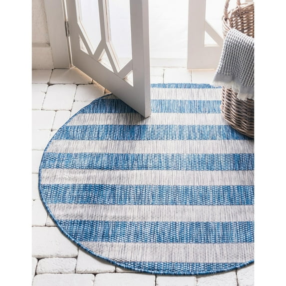 Outdoor Laaset Collection Area Rug Blue - 4' Round
