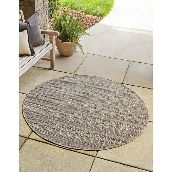 Outdoor Laaset Collection Area Rug Natural - 7'10" Round