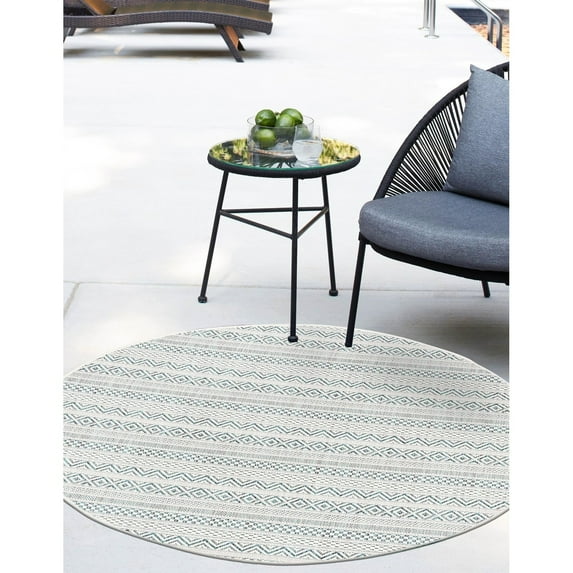 Outdoor Laaset Collection Area Rug Teal - 10' Round