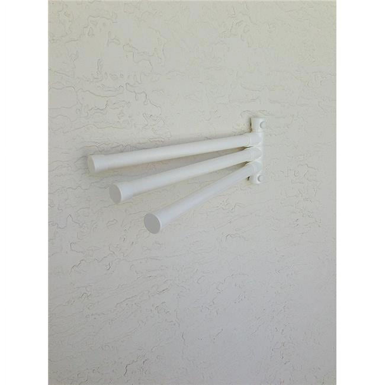 White PVC Wall-Mounted 3-Bar Towel Rack