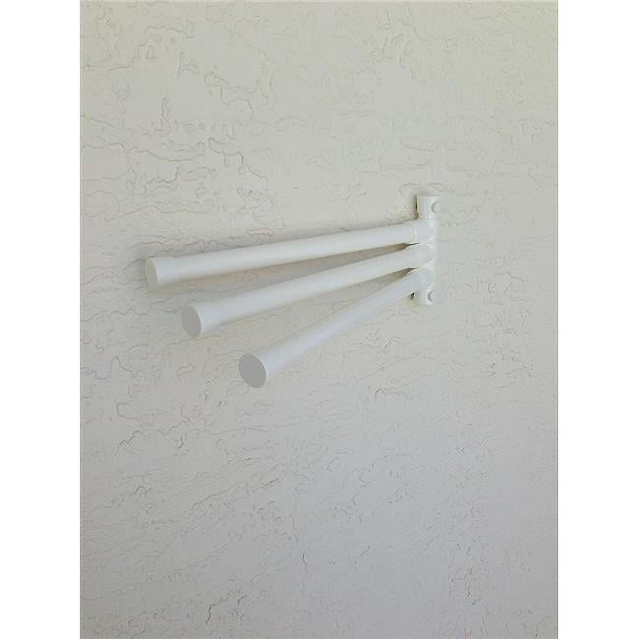White PVC Wall-Mounted 3-Bar Towel Rack
