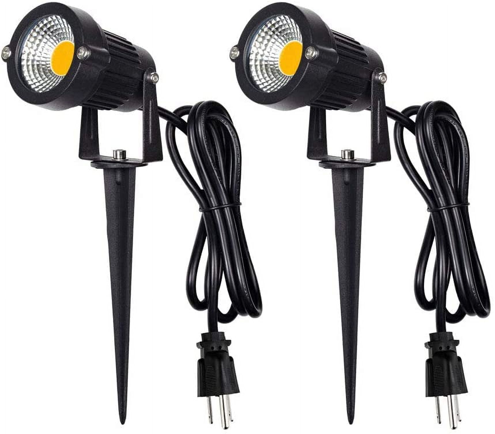 Black 5W Waterproof LED Landscape Spotlights with Spiked Stand