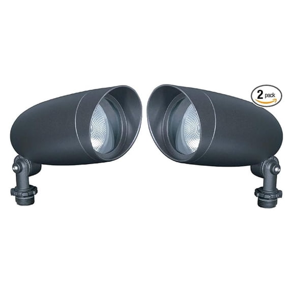 Outdoor Landscape Lighting 2-Pack, PAR20 Die Cast Aluminum Security Flood Light, 120V Dark Bronze - Durable Weatherproof Garden Lights