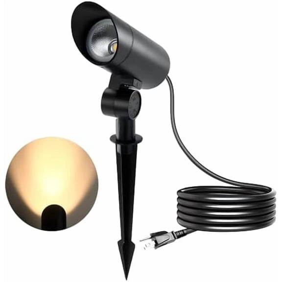 Outdoor Landscape Spotlight 30W Ultra Bright LED Spot Lights Outdoor 120V Waterproof Spot Lighting Warm White Landscape Lights with 5FT Cord with Plug for Flag Pole Tree Yard Garden