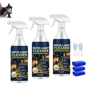 Outdoor Lantern And Garden Light Cleaner Spray,Outdoor Light Cleaning Set,All Purpose Cleaners for Patio Light Cleaner, Gentle Stain Removal & Maintenance, Lighting Fixtures, Metal Finishes