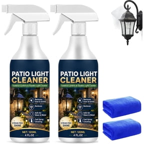 Outdoor Lantern And Garden Light Cleaner Spray,Outdoor Light Cleaning Set,All Purpose Cleaners for Patio Light Cleaner, Gentle Stain Removal & Maintenance, Lighting Fixtures, Metal Finishes