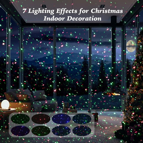 Outdoor Laser Lights Projector, RGB Color Firefly Lights Projection Light, Christmas Star Projector with Remote Control, Holiday Halloween Decor for Home, Garden, Trees, RGB 3 Color Motion