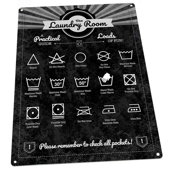 Outdoor Laundry Room A Practical Guide 9"x12" Metal Sign, Wall Decor for Bath or Laundry, Guaranteed Not to Fade for 4 Years
