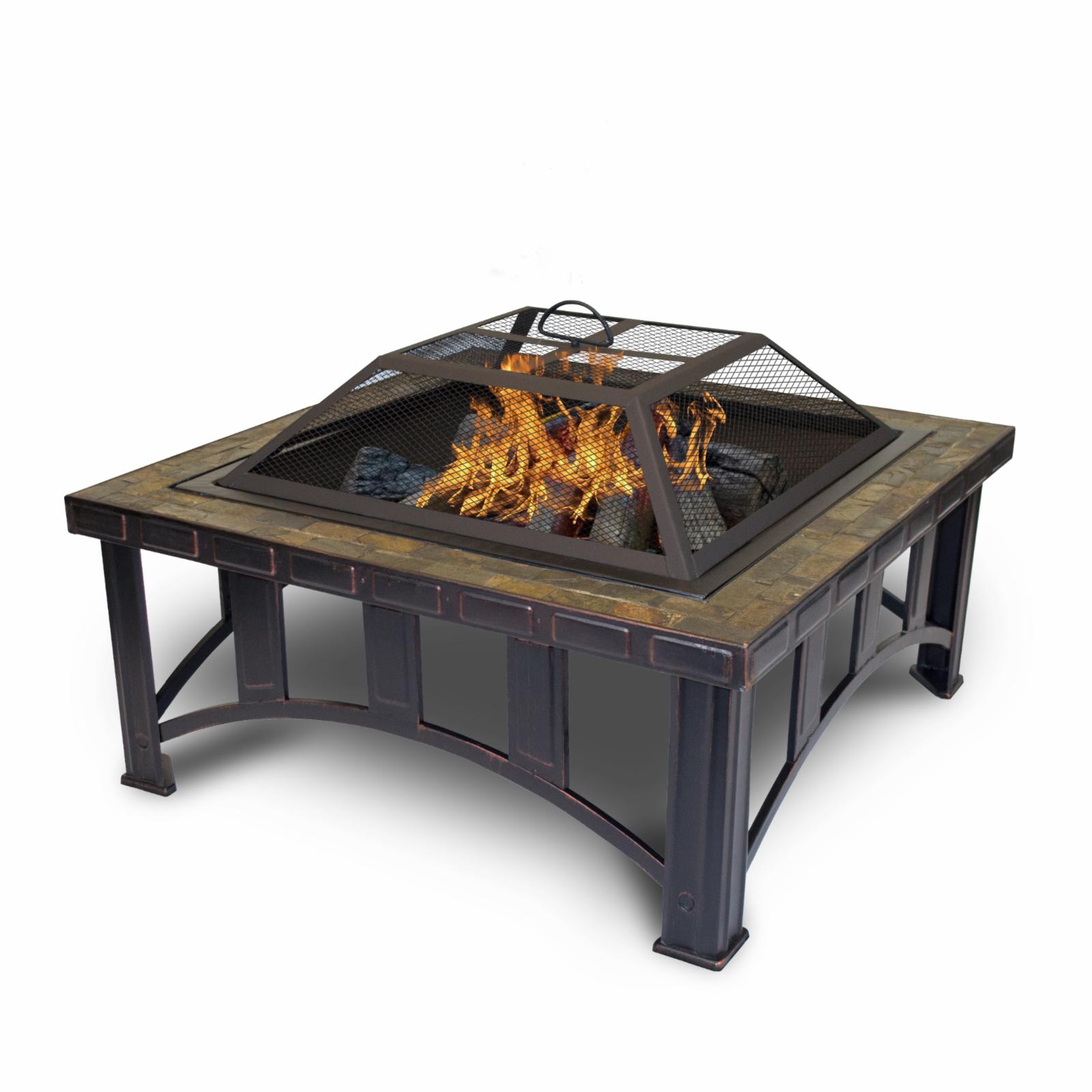 Outdoor Leisure Products Decorative Slate 30 inch Square Steel Fire Pit - image 1 of 7