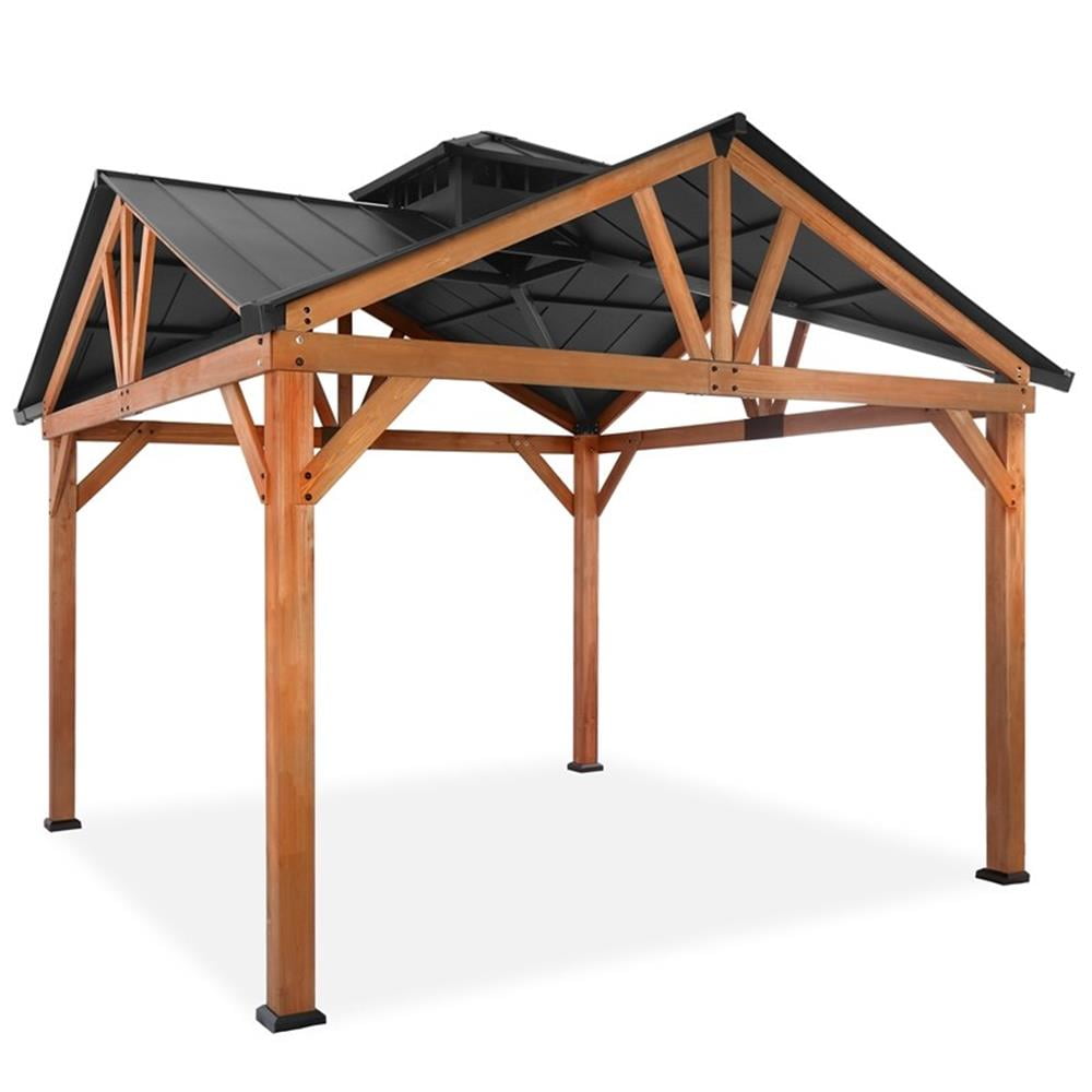 12' x 12' Cedar Wood Gazebo with Metal Roof