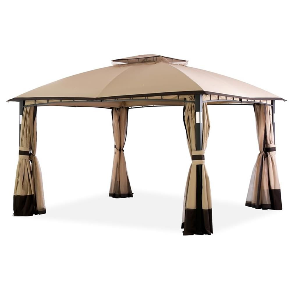 Outdoor Leisure Products Fabric Gazebo w/ LED Lighting and Bluetooth Speaker