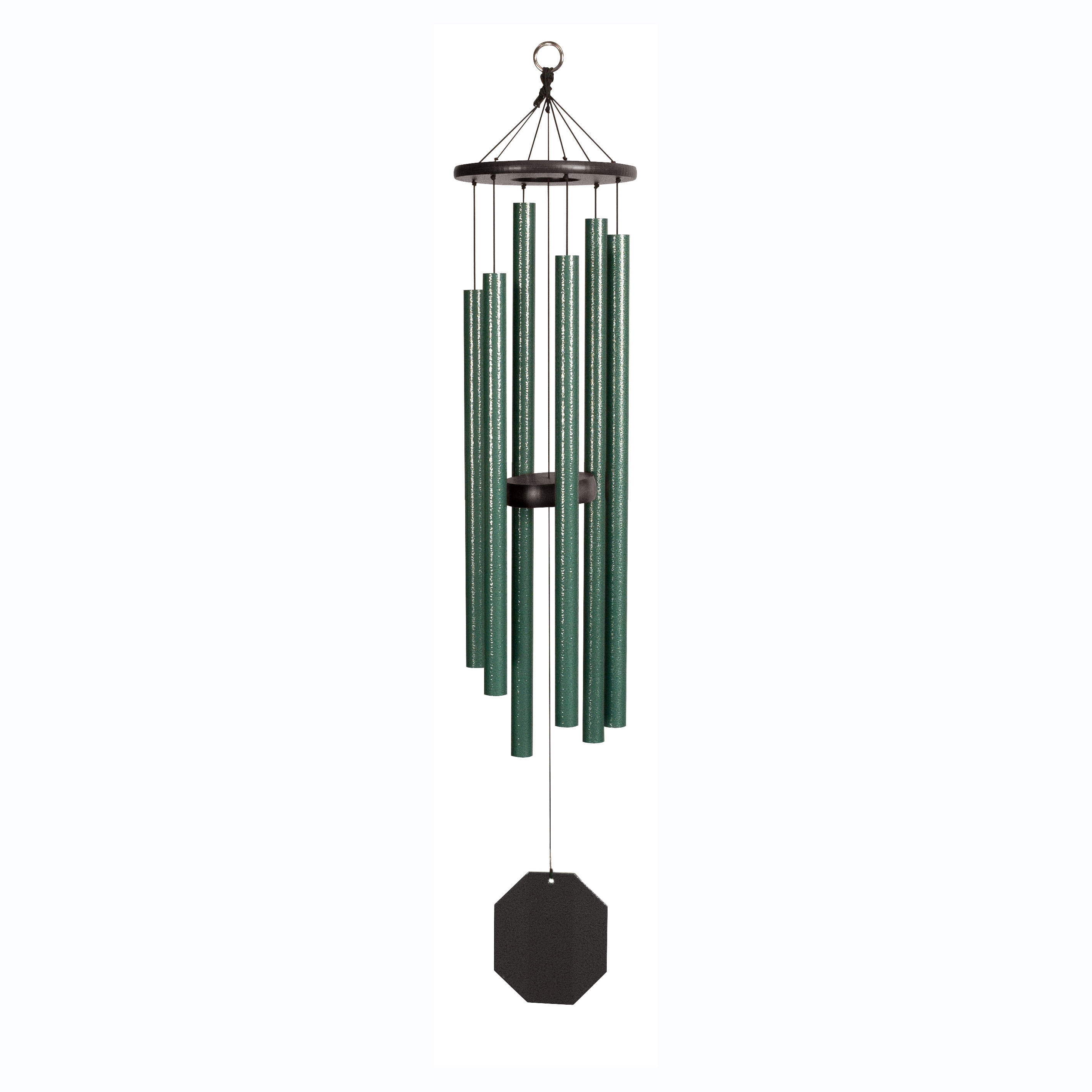 41" Green Powder-Coated Aluminum Wind Chime with Recycled Poly Lumber Striker