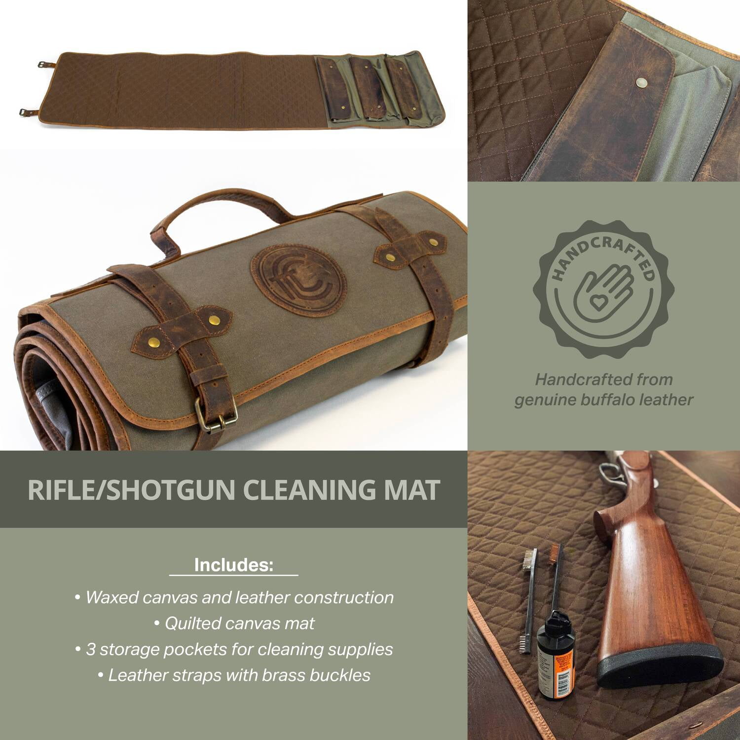 Outdoor Leisure Products Model CT10007 Canvas and Leather Gun Cleaning Mat