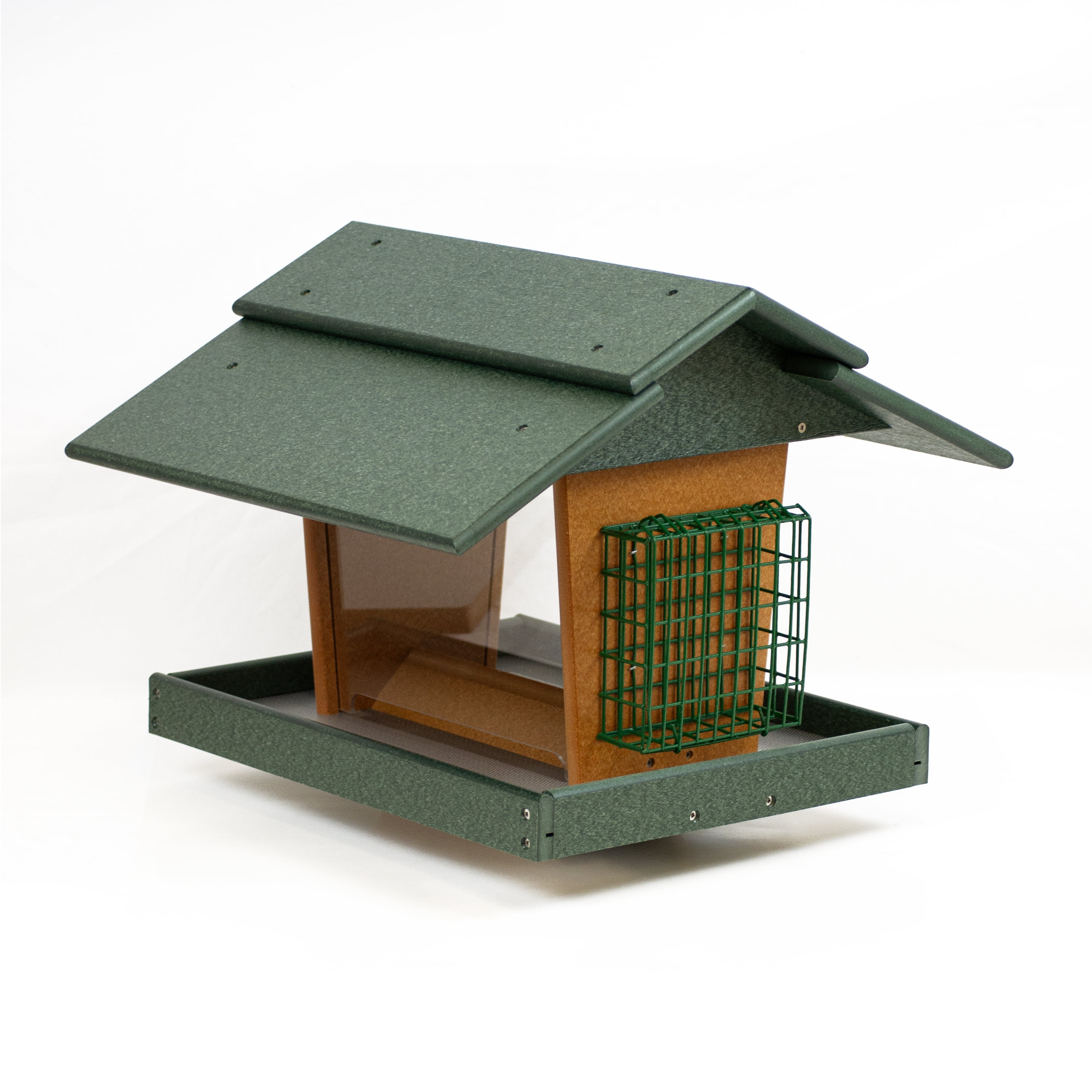 Outdoor Leisure Products Model GM2-1TGC Classic Deluxe Bird Feeder Made with High Density Poly Resin finishe in Turf Green and Cedar