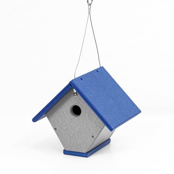 Outdoor Leisure Products Model GM32-2BLG Wren or Chickadee Bird House Made of HDPE in Cedar and Turf Green