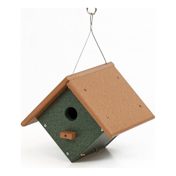Outdoor Leisure Products Plastic Wren or Chickadee Bird House in Multi-Color