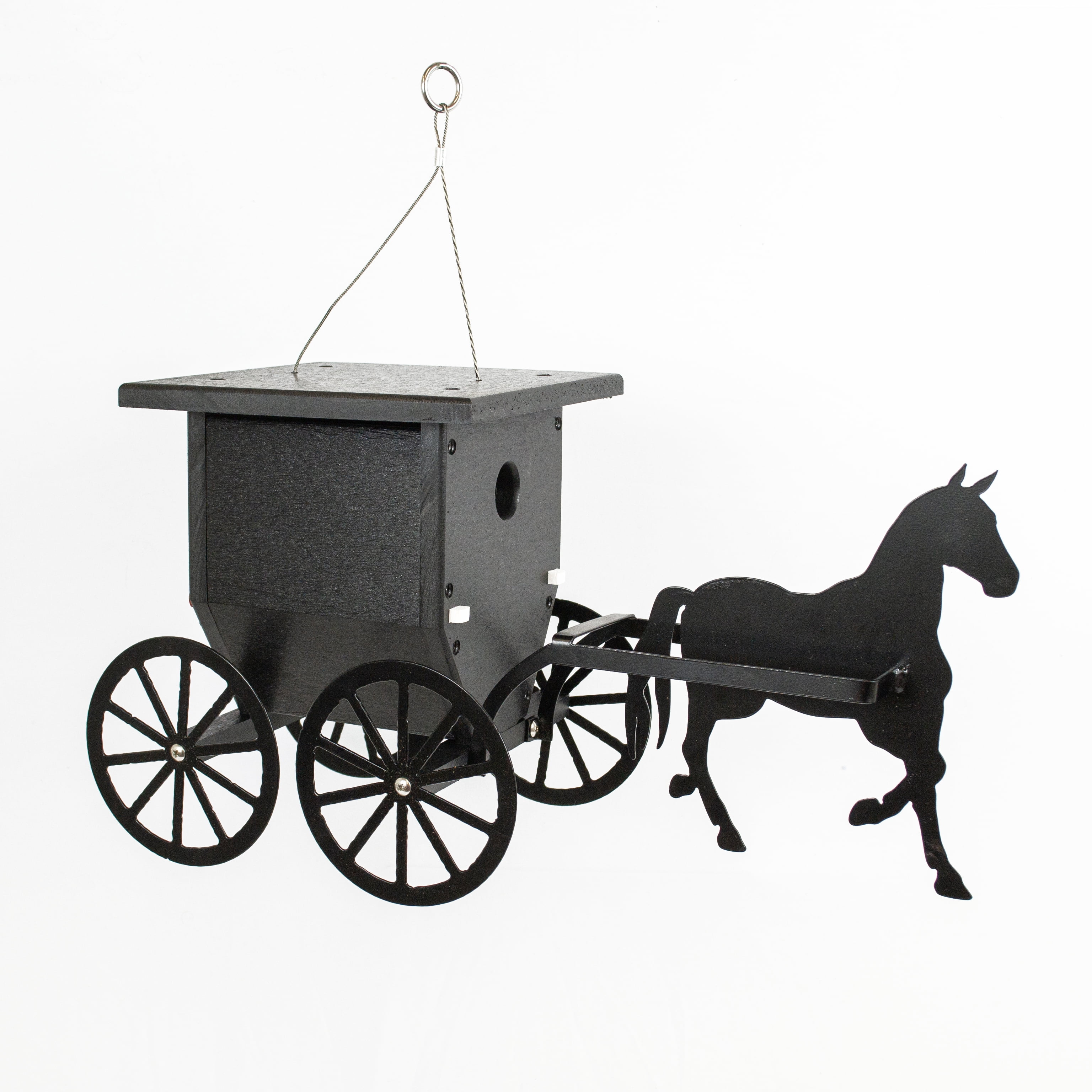 Outdoor Leisure Products Traditional Plastic Buggy Wren House in Black