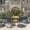 thumbnail image 1 of Outdoor Leisure Set with 2 Rattan Single Chairs and Glass Round Table—Sleek, Durable, Weather-Resistant Modern Furniture for Patios, Balconies, Courtyards, 1 of 12