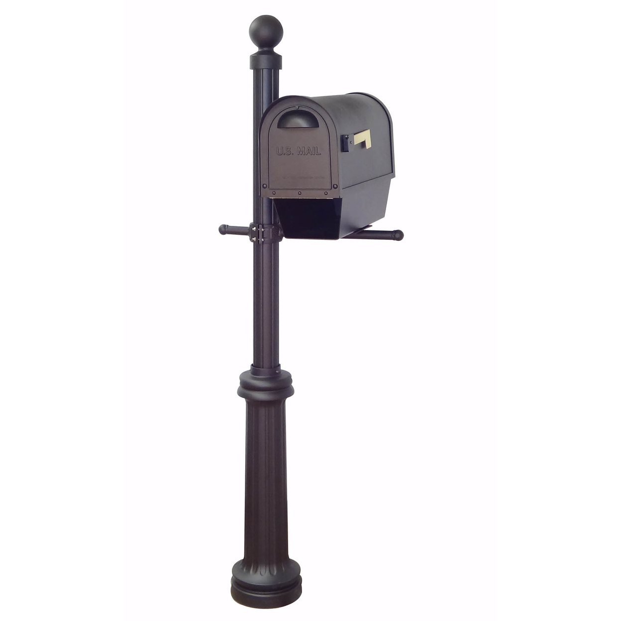 Outdoor Letter Holder Classic Curbside Mailbox with Newspaper Tube and